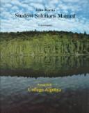 Cover of: Student Solutions Manual to Accompany College Algebra