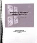 Cover of: Psychosocial Dimensions of Oncology Nursing Care