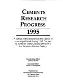 Cover of: Cements Research Progress 1995