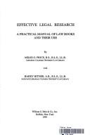 Cover of: Effective legal research by Miles O Price