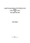 Cover of: Legal Correspondence of the Petition to the Visitor