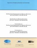 Cover of: Building code requirements for masonry structures (ACI 530-99/ASCE 5-99/TMS 402-99) by Masonry Standards Joint Committee