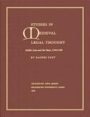 Studies in medieval legal thought by Gaines Post