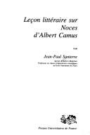 Cover of: Leçon litt. sur les noces a.camus