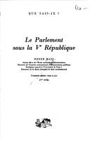 Cover of: Le parlement sous la Ve République