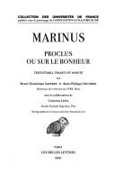 Cover of: Proclus ou sur le bonheur-414- by Marinus