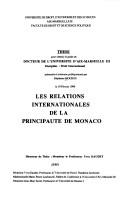 Cover of: Les relations internationales de la principaute de monaco by Mourou Stephanie