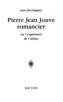 Cover of: Pierre Jean Jouve romancier ou L'Expérience de l'abîme