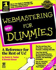 Cover of: Webmastering for dummies by Daniel A. Tauber