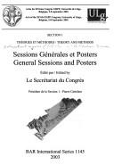 Cover of: SESSIONS GENERALES ET POSTERS = GENERAL SESSIONS AND POSTERS.