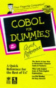 Cover of: COBOL for dummies quick reference by John Fronckowiak