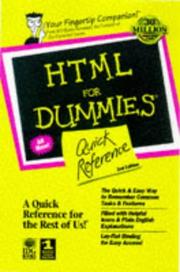 Cover of: HTML for dummies quick reference by Deborah S. Ray