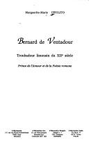 Cover of: Bernard de Ventadour: Troubadour Limousin Du Xiie Siecle by Marguerite-Mari Ippolito