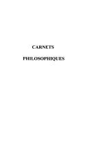 Cover of: Carnets philosophiques