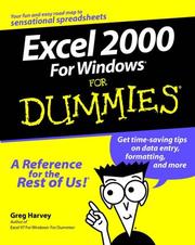 Cover of: Excel 2000 for Windows for dummies by Greg Harvey