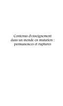 Cover of: Contenus D'Enseignement Dans Un Monde En Mutation: Permanences Et Ruptures: Actes Du Colloque International Des 12, 13 Et 14 Janvier 2000