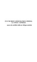 Cover of: Etat de Droit, Democratique, Federal Au Congo-Kinshasa by Souga Jacob Niemba