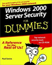 Cover of: Windows 2000 server security for dummies by Paul J. Sanna