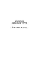 Cover of: L'écriture de monique wittig. a la couleur de sappho by Ecarnot, Ecarnot