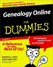Cover of: Genealogy online for dummies by Matthew Helm