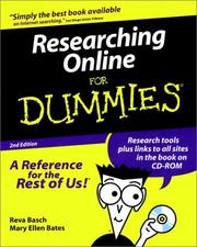 Cover of: Researching online for dummies. by Reva Basch