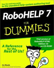 Cover of: RoboHELP 7 for Dummies | James G. Meade