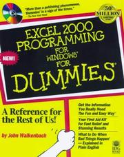 Cover of: Excel 2000 programming for dummies