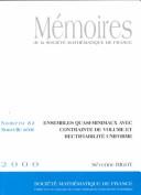 Ensembles Quasi-Minimaux Avec Contrainte De Volume Et Rectifiabilite Uniforme (Memoires De La Smf 82) by Severine Rigot