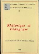 Cover of: Cahiers du séminaire de philosophie, tome 10 : Rhétorique et pédagogie