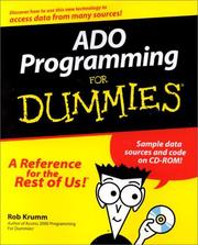 Cover of: ADO Programming for Dummies