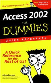 Cover of: Access 2002 for Dummies Quick Reference by 