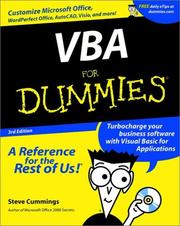 Cover of: VBA for dummies