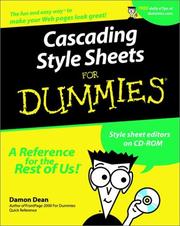 Cover of: Cascading Style Sheets for Dummies by Damon A. Dean, Ryan Clifford, Bethel Simone Kusz