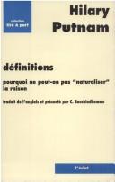 Cover of: DÃ©finitions : Pourquoi ne peut-on pas "naturaliser"Â