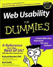 Cover of: Web Usability for Dummies by Richard Mander, Bud E. Smith