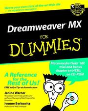 Cover of: Dreamweaver MX for Dummies by Janine Warner, Ivonne Berkowitz