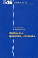 Cover of: Insights into Specialized Translation (Linguistic Insights)