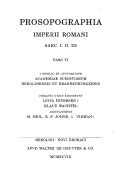 Cover of: Prosopographia Imperii Romani saec. I. II. III.. by consilio et auctoritate Academiae Scientiarum Berolinensis et Brandenburgensis ; iteratis curis ediderunt Leiva Petersen, Klaus Wachtel.