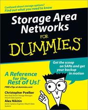 Cover of: Storage Area Networks for Dummies