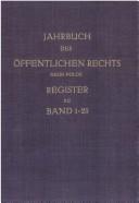 Cover of: Jahrbuch des öffentlichen Rechts der Gegenwart NF Register Bd 1-25 (1951-1976)