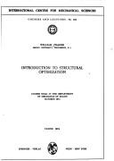Cover of: Introduction to Structural Optimization by W. Prager, W. Prager