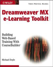 Cover of: Macromedia Dreamweaver e-Learning Toolkit: Building Web-Based Training with Coursebuilder