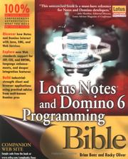 Lotus Notes and Domino 6 programming bible by Brian Benz