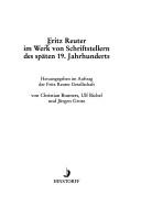 Cover of: Fritz Reuter im Werk von Schriftstellern des späten 19. Jahrhunderts. by Christian Bunners, Ulf Bichel, Jürgen Grote