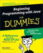 Cover of: Beginning programming with Java for dummies by Barry A. Burd