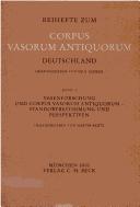 Beihefte zum Corpus Vasorum Antiquorum. Bd.1 by Paul Zanker