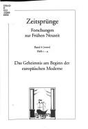 Cover of: Das Geheimnis am Beginn der Moderne.