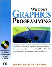 Cover of: Windows® Graphics Programming by Julio Sanchez, Maria P. Canton