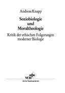 Cover of Soziobiologie Und Moraltheologie (Acta Humaniora S.)