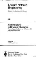 Cover of: Finite Rotations in Structural Mechanics by Wojciech Pietraszkiewicz